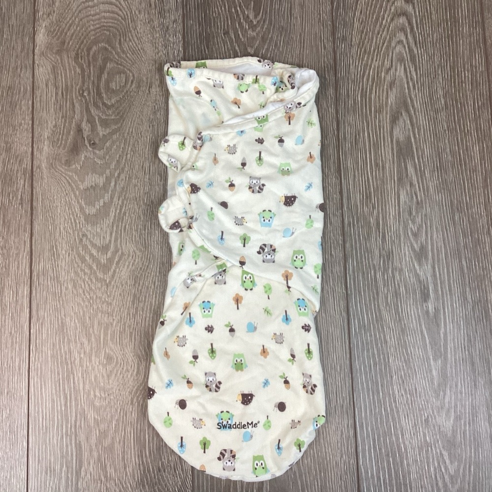 Swaddle Me Baby Swaddle Sleep Sack Hook and Loop Closure‎ 100% Cotton S/M Owl